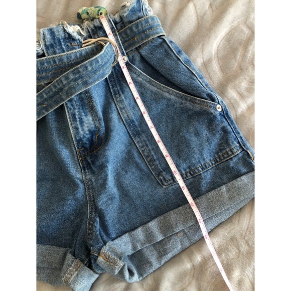 Signature 8 • Paper Bag High Waist Denim Shorts NWT - Picture 8 of 11